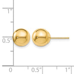 10K Yellow Gold Polished Ball Post Earrings - Product Photo