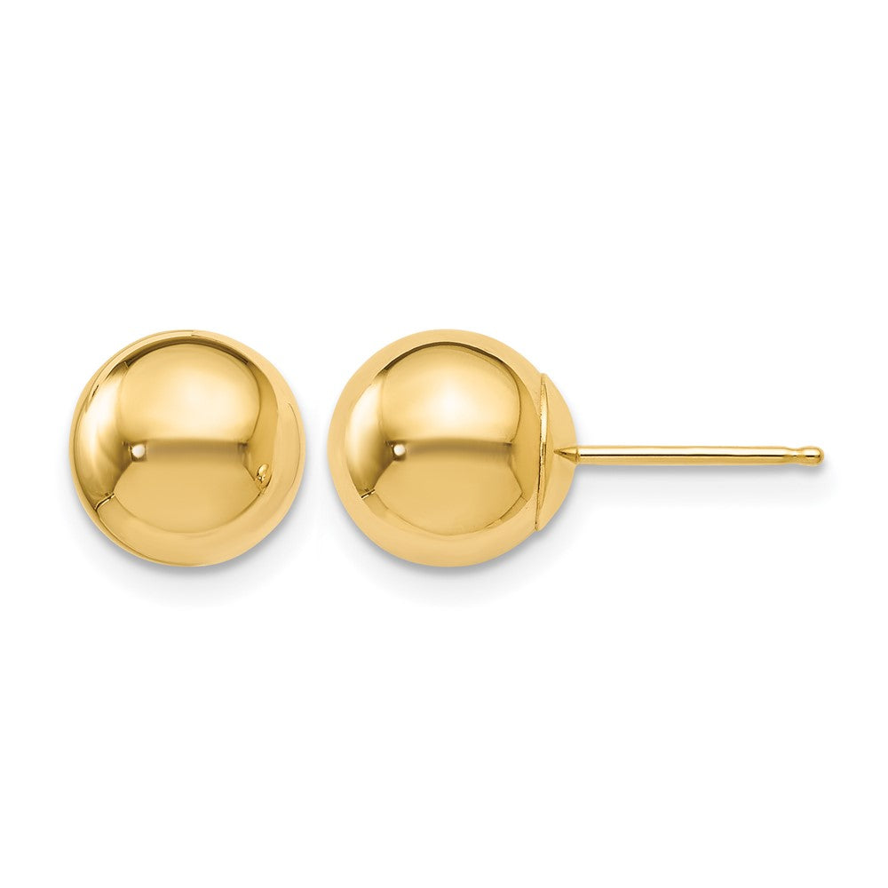 10K Yellow Gold Polished Ball Post Earrings - Product Photo