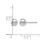10K White Gold Polished Ball Post Earrings - Product Photo
