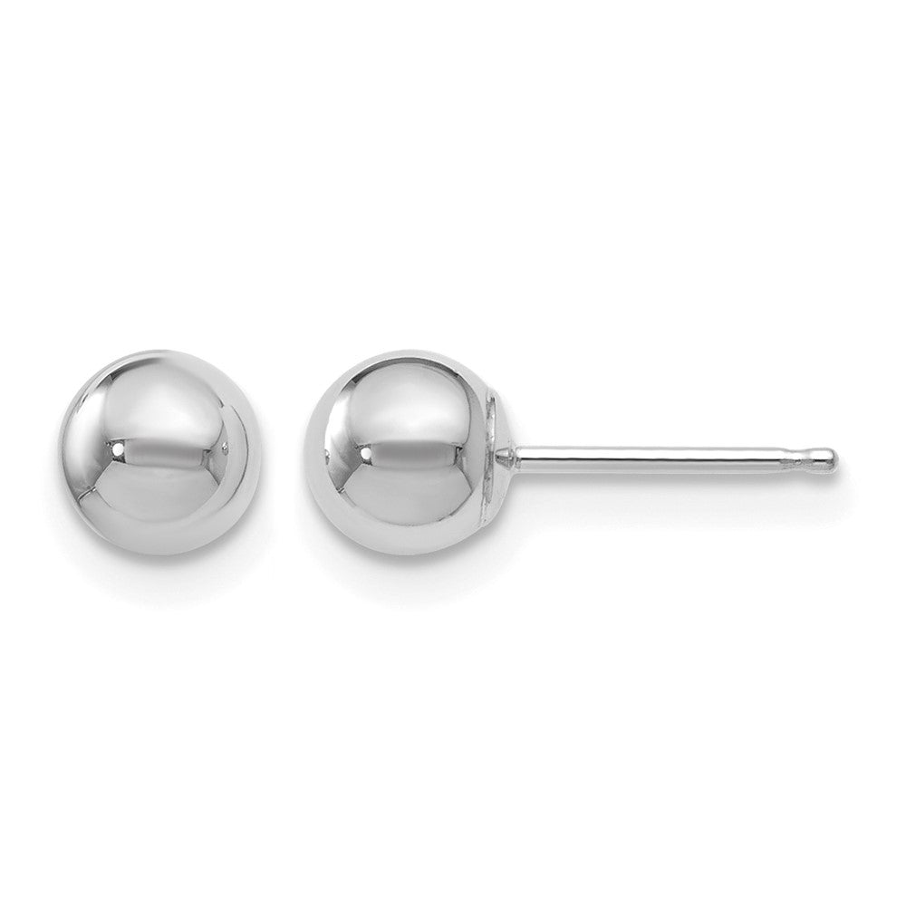 10K White Gold Polished Ball Post Earrings