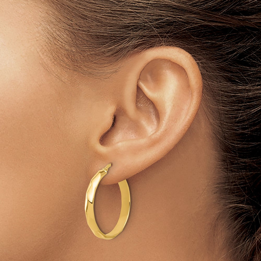 Leslie's 10K Polished Twisted Round Hoop Earrings - Product Photo