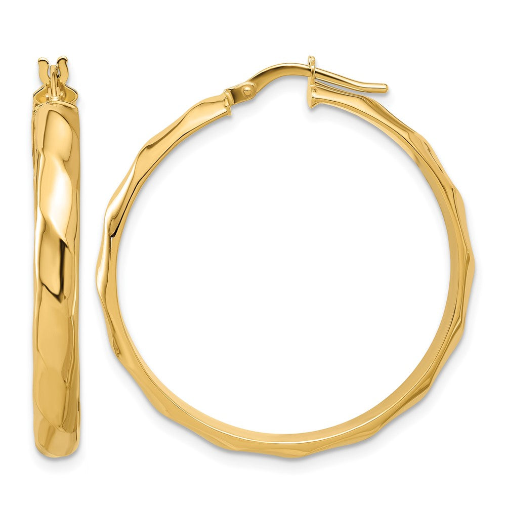 Leslie's 10K Polished Twisted Round Hoop Earrings - Product Photo