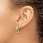 Leslie's 10K with Rhodium Polished and Textured Fancy Hoop Earrings - Product Photo