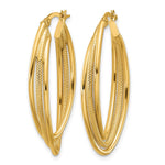 Leslie's 10k Polished and Textured Triple Oval Twist Hoop Earrings - Product Photo