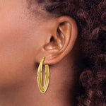 Leslie's 10k Polished and Textured Triple Oval Twist Hoop Earrings - Product Photo