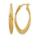 Leslie's 10k Polished and Textured Triple Oval Twist Hoop Earrings - Product Photo