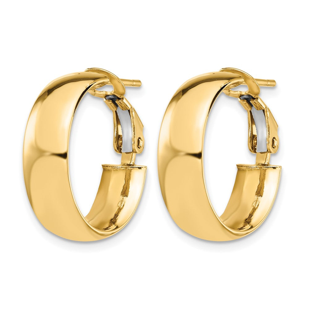 Leslie's 10K Polished Omega Back Hoop Earrings - Product Photo