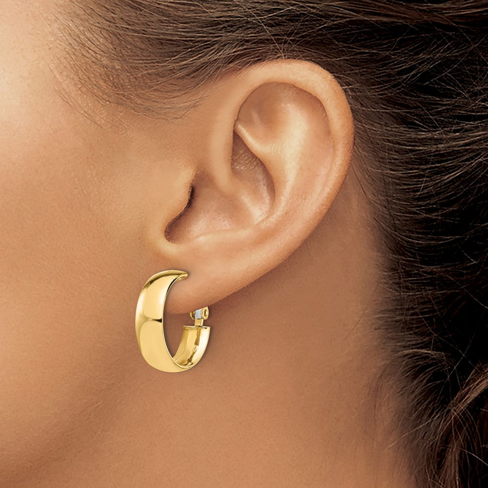 Leslie's 10K Polished Omega Back Hoop Earrings - Product Photo