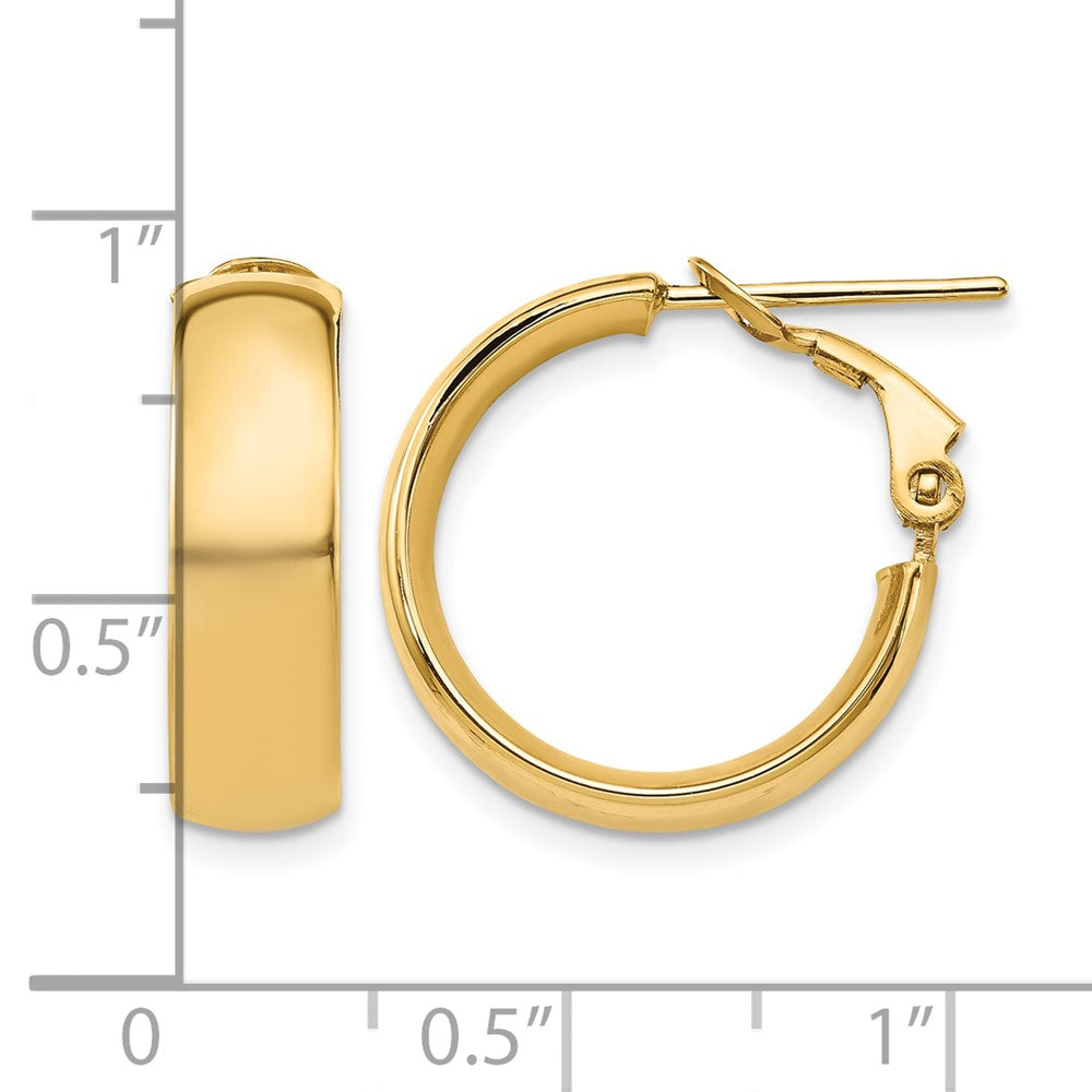 Leslie's 10K Polished Omega Back Hoop Earrings - Product Photo
