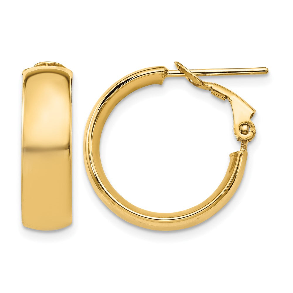 Leslie's 10K Polished Omega Back Hoop Earrings - Product Photo