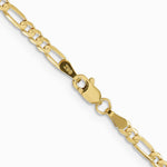 10K Yellow Gold 3 mm Concave Figaro Chain Necklace 16"-26" - Product Photo