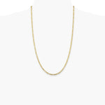 10K Yellow Gold 3 mm Concave Figaro Chain Necklace 16"-26" - Product Photo