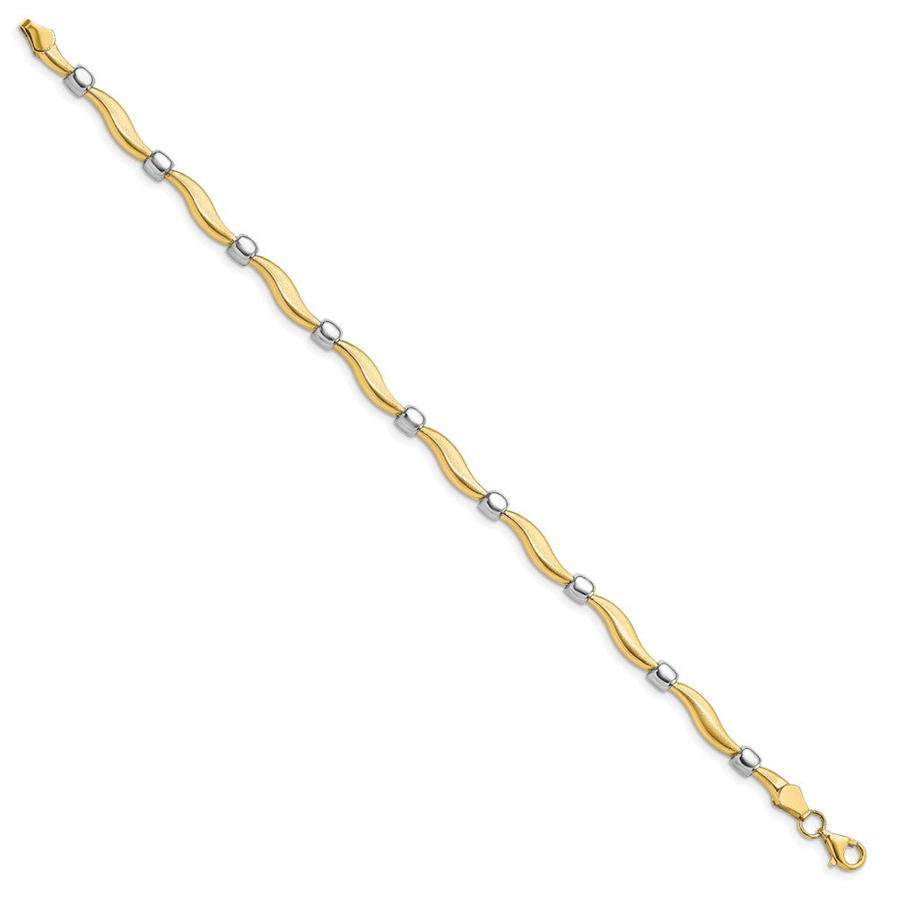 Leslie's 10K Rhodium-plated Polished and Satin Bracelet - Product Photo