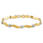 Leslie's 10K Rhodium-plated Polished and Satin Bracelet - Product Photo