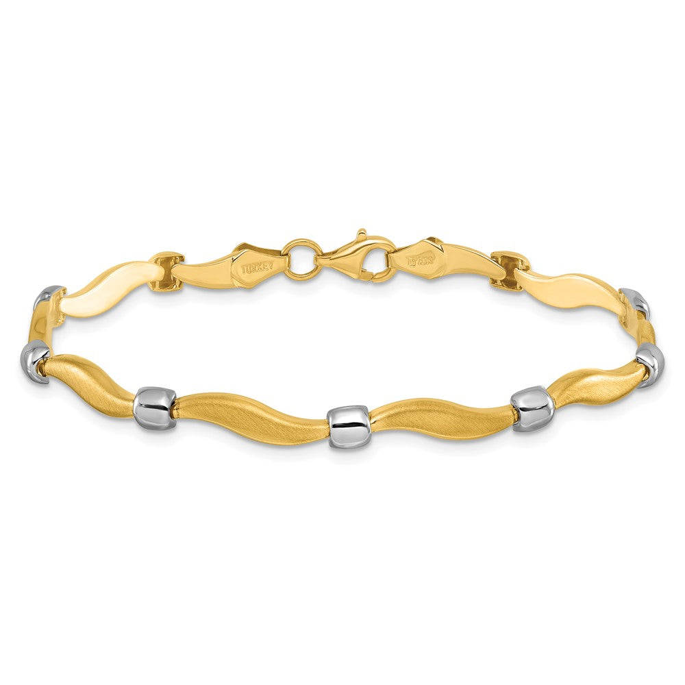 Leslie's 10K Rhodium-plated Polished and Satin Bracelet - Product Photo