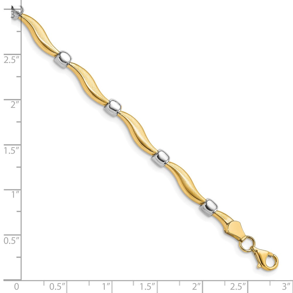 Leslie's 10K Rhodium-plated Polished and Satin Bracelet - Product Photo