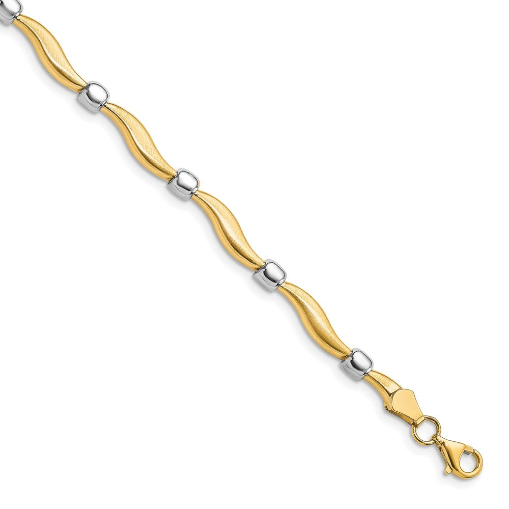 Leslie's 10K Rhodium-plated Polished and Satin Bracelet - Product Photo