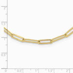 10K Yellow Gold Polished and Textured Paperclip Link Necklace - Product Photo