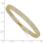 Leslie's 10K with Rhodium-plating Polished Stretch Bangle - Product Photo