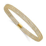 Leslie's 10K with Rhodium-plating Polished Stretch Bangle - Product Photo