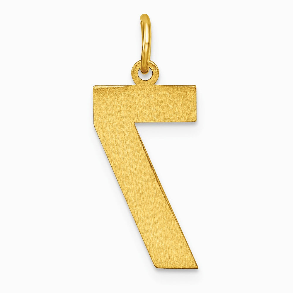 10K / 14K Yellow Gold 10ky Casted Large Diamond Cut Number 7 Charm - Product Photo