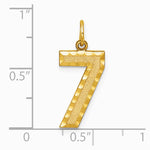10K / 14K Yellow Gold 10ky Casted Large Diamond Cut Number 7 Charm - Product Photo
