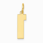 10K / 14K Yellow Gold Medium Satin Number 1 Charm - Product Photo