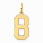 10K / 14K Yellow Gold Medium Satin Number 8 Charm - Product Photo