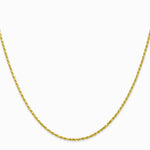 10K Yellow Gold 1.3mm Diamond-Cut Machine Made Rope Chain Necklace 16"-24" - Product Photo