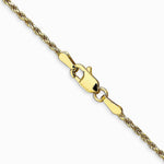 10K Yellow Gold 1.3mm Diamond-Cut Machine Made Rope Chain Necklace 16"-24" - Product Photo