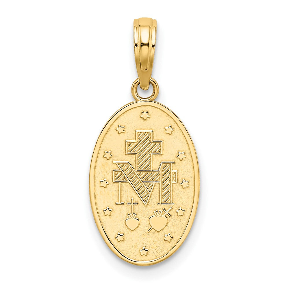 10K / 14K Yellow Gold Miraculous Medal Pendant - Product Photo