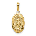 10K / 14K Yellow Gold Miraculous Medal Pendant - Product Photo