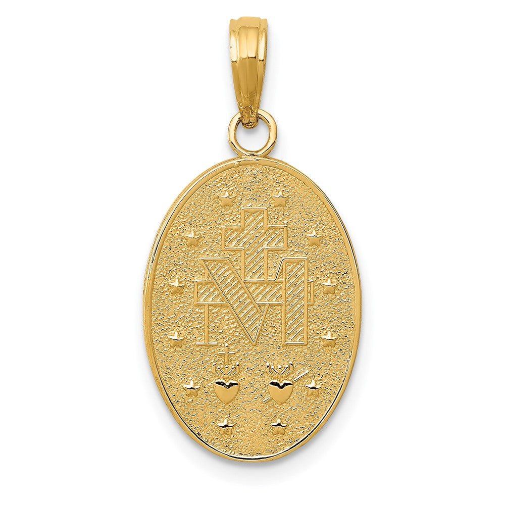 10K / 14K Yellow Gold Miraculous Medal Pendant - Product Photo