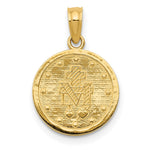 10K / 14K Yellow Gold Miraculous Medal Pendant - Product Photo