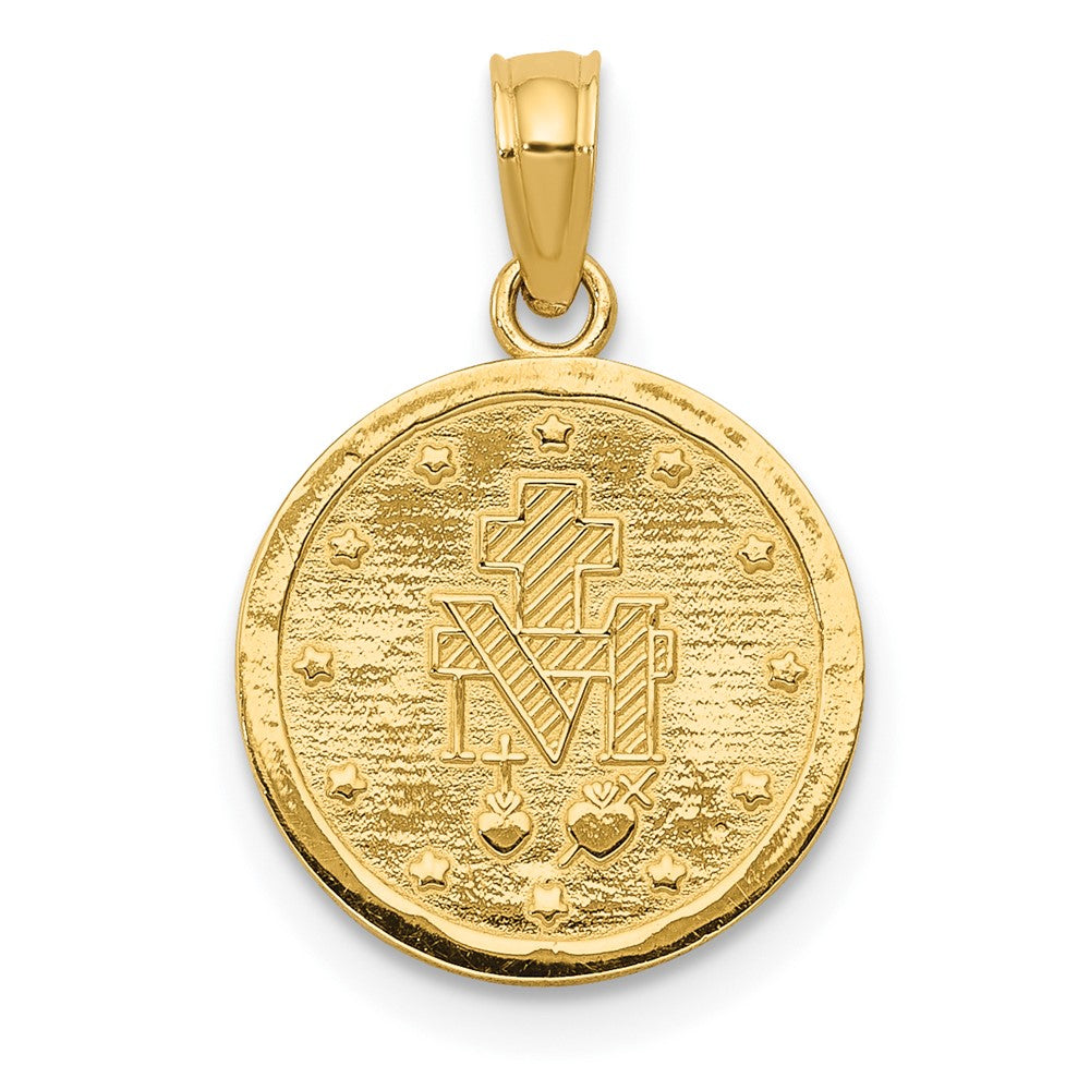 10K / 14K Yellow Gold Miraculous Medal Pendant - Product Photo