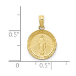 10K / 14K Yellow Gold Miraculous Medal Pendant - Product Photo