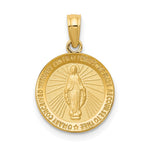 10K / 14K Yellow Gold Miraculous Medal Pendant - Product Photo