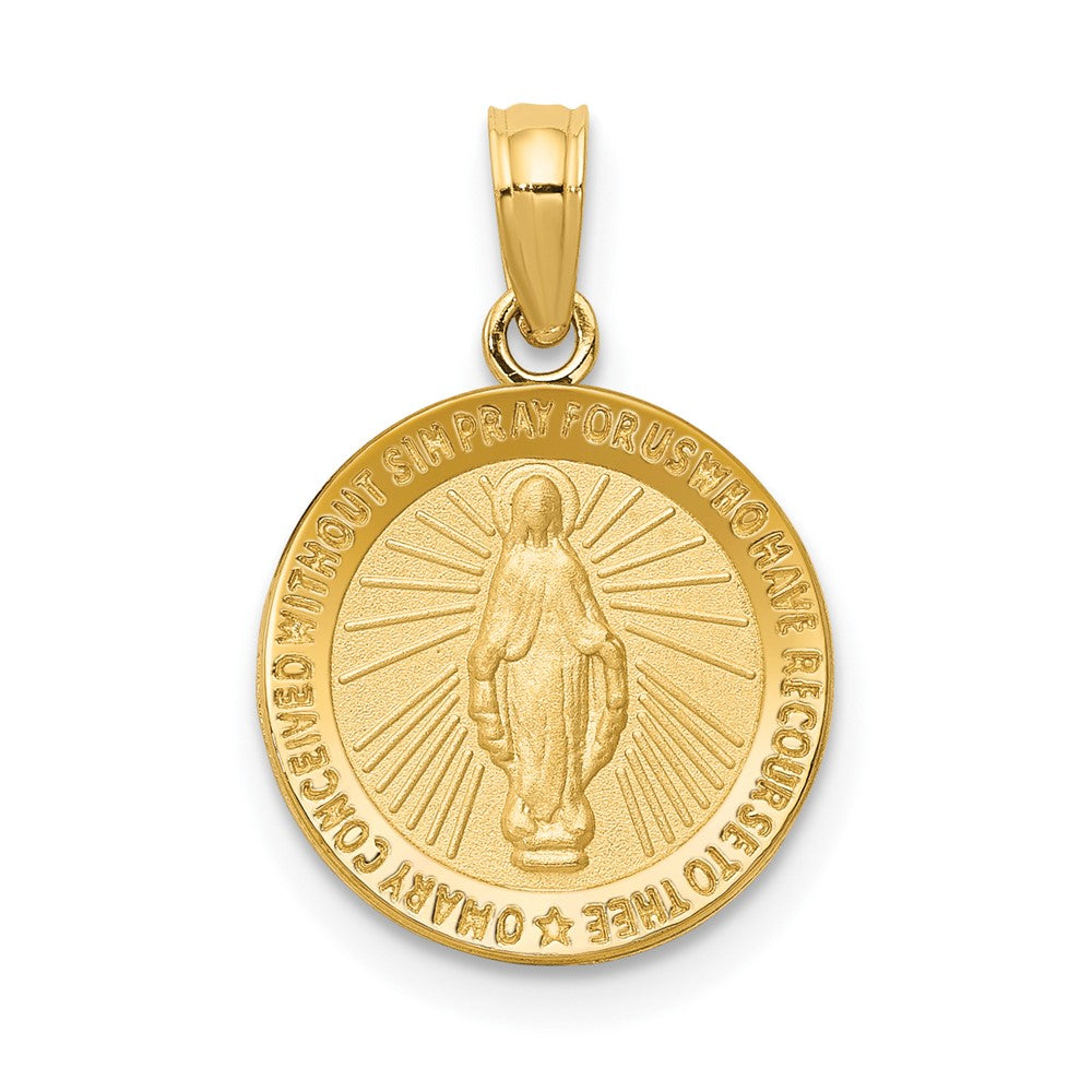 10K / 14K Yellow Gold Miraculous Medal Pendant - Product Photo