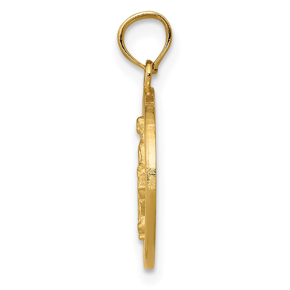 10K / 14K Yellow Gold Miraculous Medal Pendant - Product Photo
