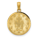 10K / 14K Yellow Gold Miraculous Medal Pendant - Product Photo