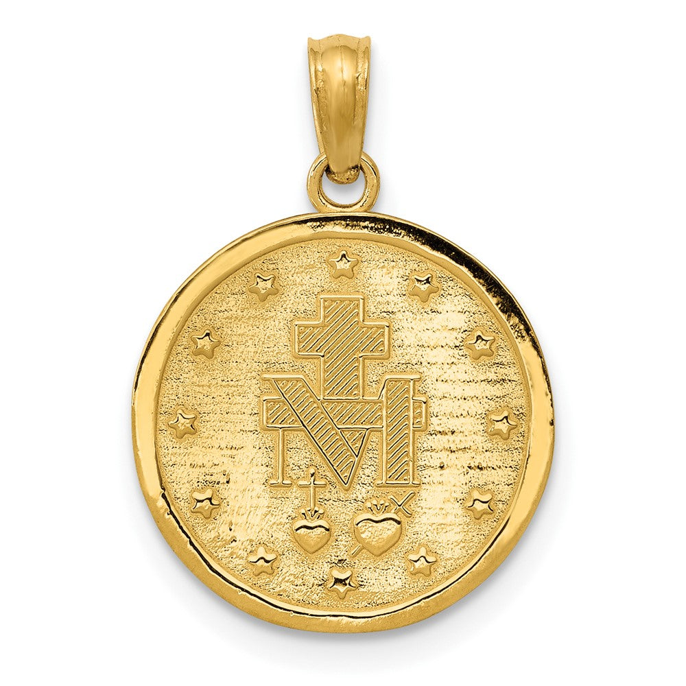 10K / 14K Yellow Gold Miraculous Medal Pendant - Product Photo