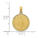 10K / 14K Yellow Gold Miraculous Medal Pendant - Product Photo