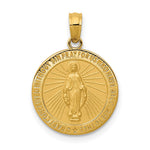 10K / 14K Yellow Gold Miraculous Medal Pendant - Product Photo