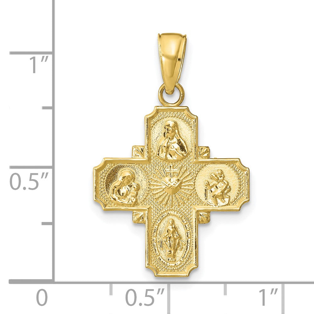 10k 4-Way Medal Pendant - Product Photo