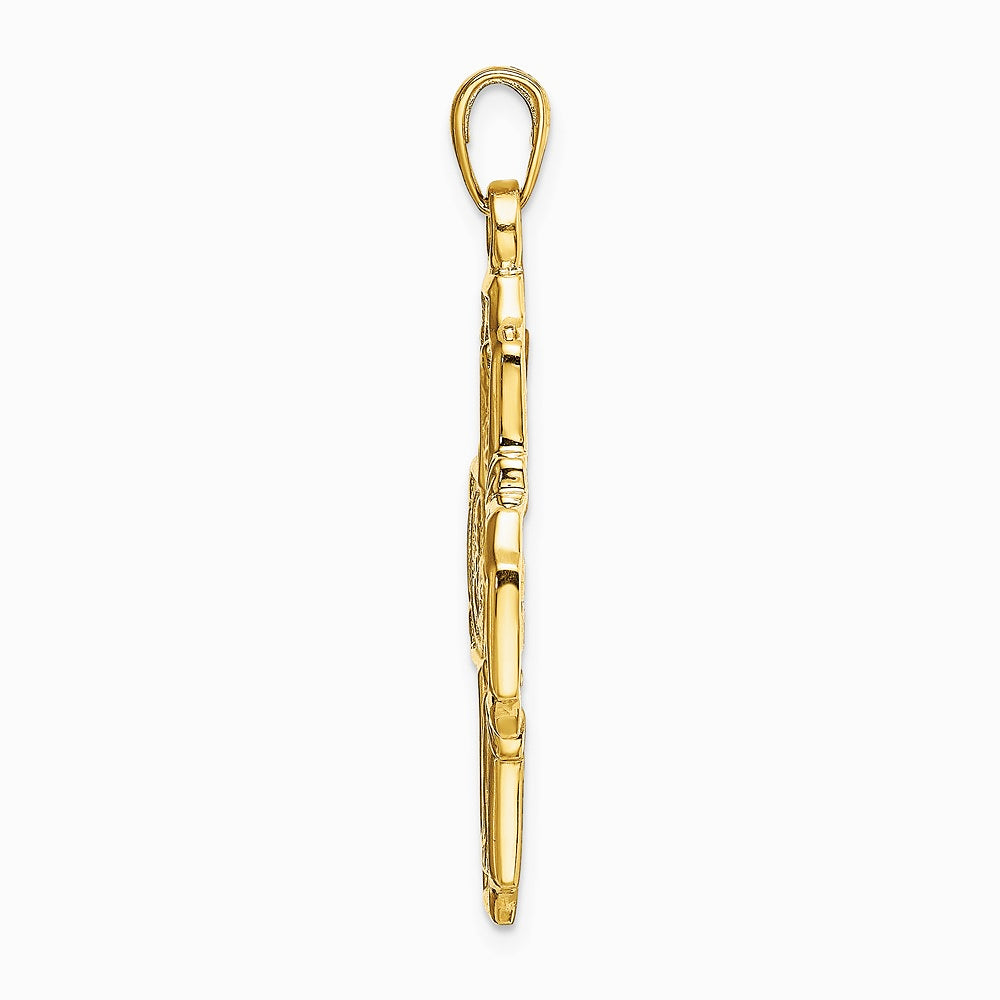 10K / 14K Yellow Gold Four-Way Medal Pendant - Product Photo