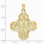 10K / 14K Yellow Gold Four-Way Medal Pendant - Product Photo