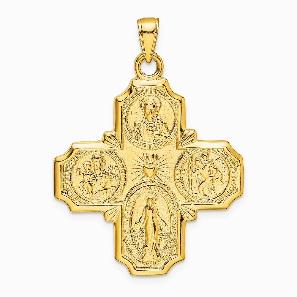 10K / 14K Yellow Gold Four-Way Medal Pendant
