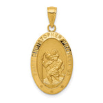 10K / 14K Yellow Gold Saint Christopher Medal Pendant - Product Photo