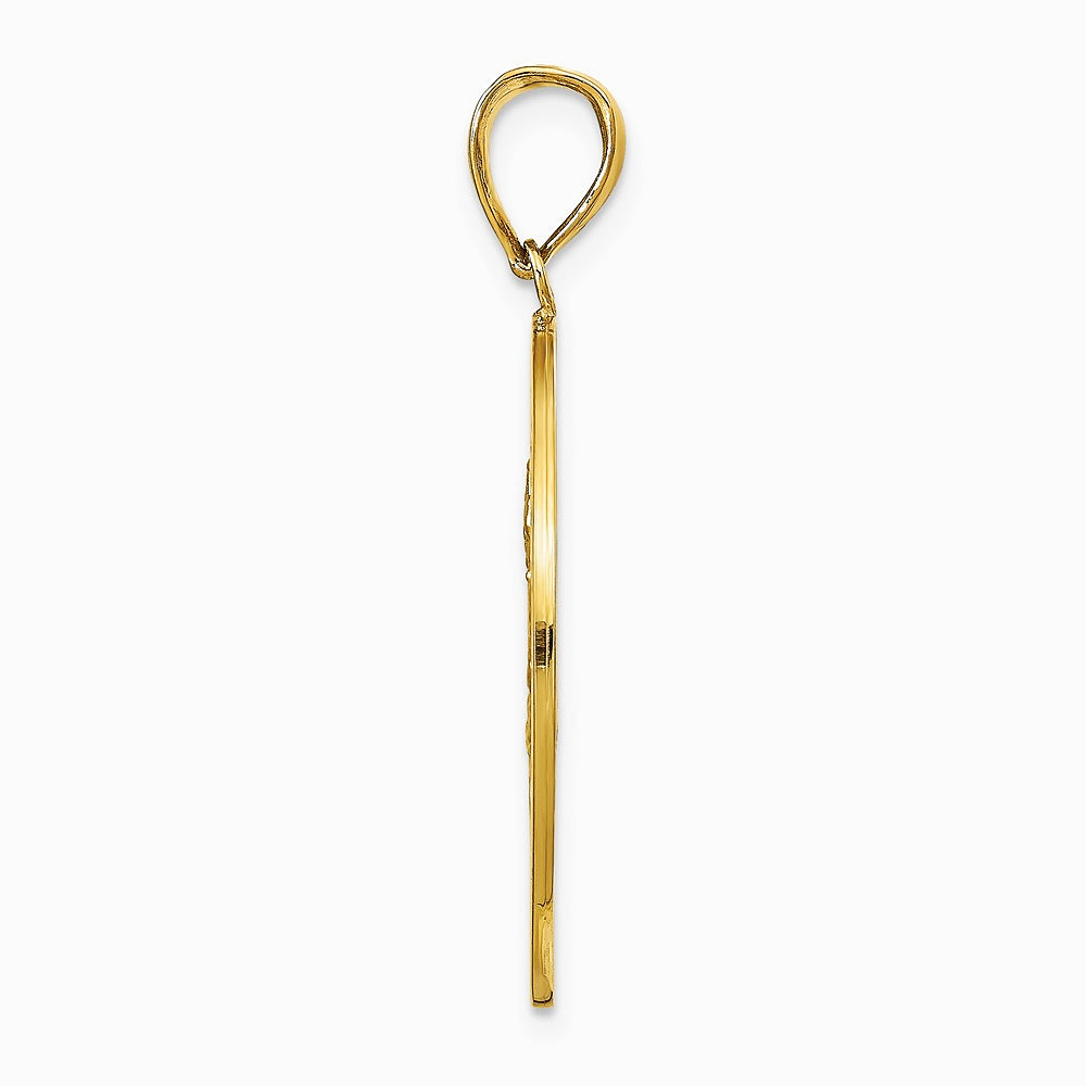10K / 14K Yellow Gold Saint Christopher Medal Pendant - Product Photo