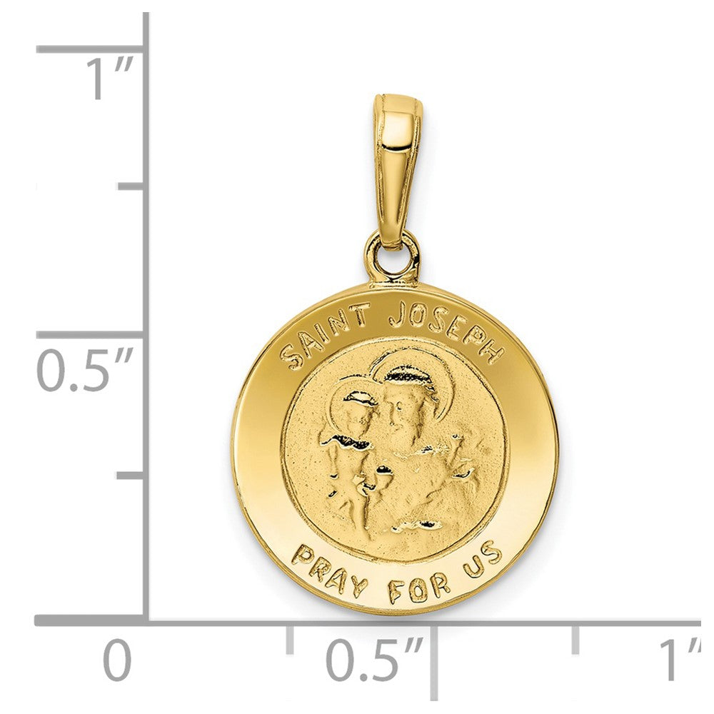 10K / 14K Yellow Gold Saint Joseph Medal Charm - Product Photo